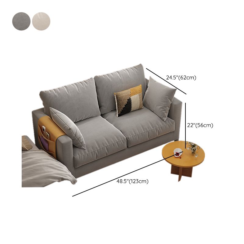 Scratch-immune Loveseat with Arm, Seating for 2, Receptacle Storage, Slipcover, and 2 Pillows
