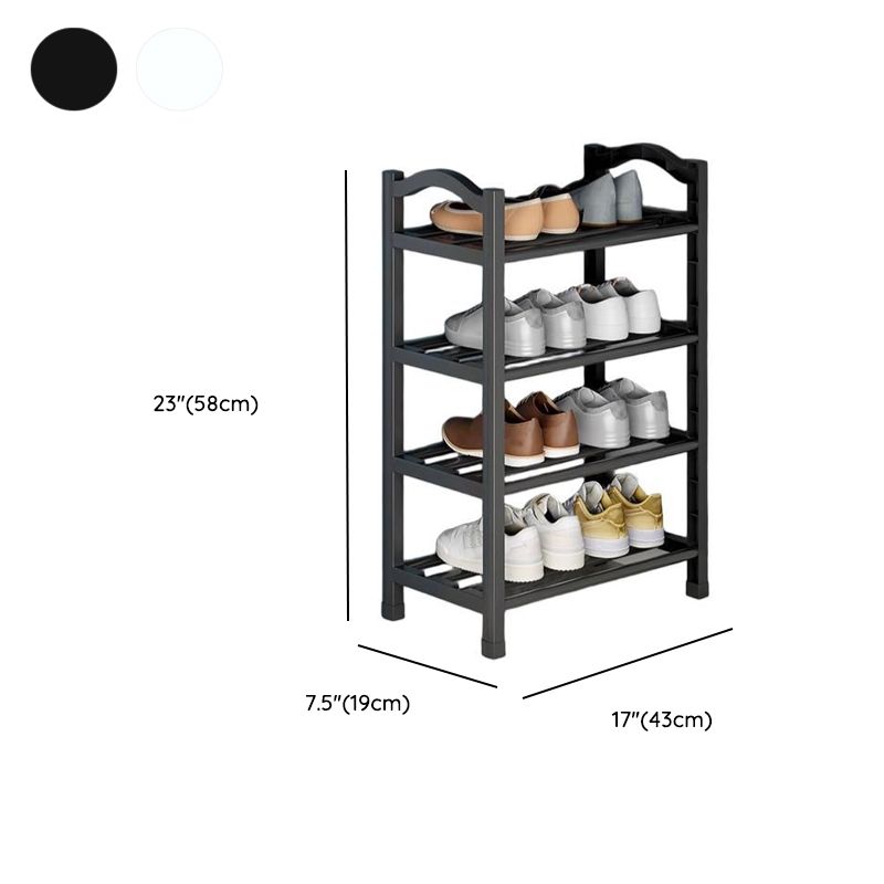 Art Deco Polymerized Material Rectangle Shoe Rack with 5/4/3 Shelves, Floor Mounted for 1-20 Pairs in Bedroom