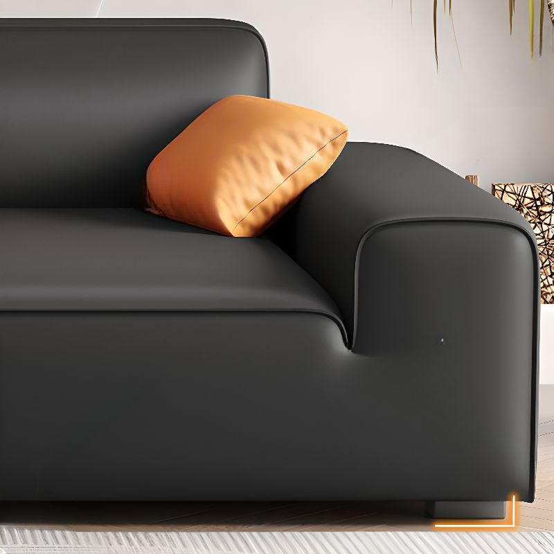 Midnight Black/White Standard Sofa/Loveseat with Armrest for Drawing Room