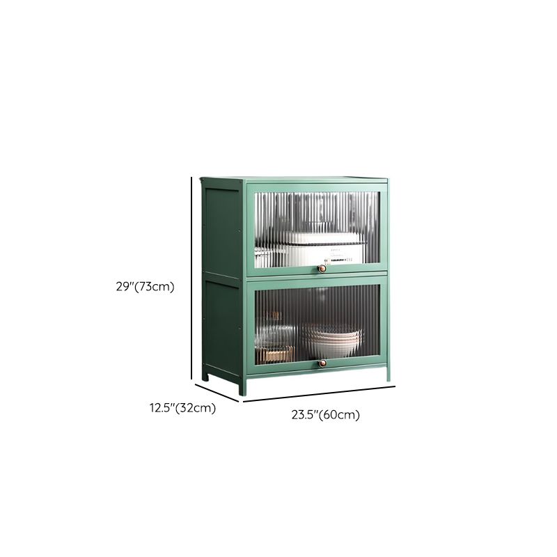 Trendy Green Bambusa Flooring Oven Cabinet with 4 Cabinets, 4 Shelves, and 4 Doors