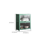Trendy Green Bambusa Flooring Oven Cabinet with 4 Cabinets, 4 Shelves, and 4 Doors