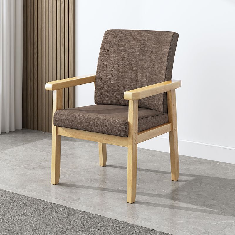 Art Deco Solid Color Arm Chair with Fixed Back, Arms, and Slipcover