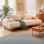 Stylish Flannel Standard Sofa in Dove Grey/Sage/Amber Color with Armrest