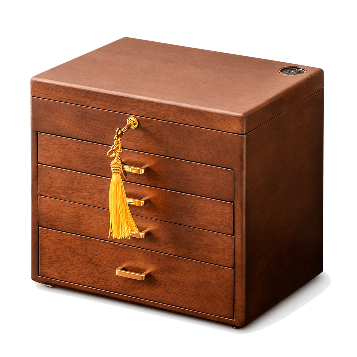 GZJSLOVE Five-Tier Lockable Parawood Jewelry Cabinet - product on pure white background