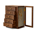 GZJSLOVE Rotating Five-Drawer Solid Walnut Jewelry Cabinet - product on pure white background