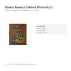 Rosely rotating walnut jewelry cabinet dimensions in centimeters and inches
