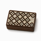 Laia Brocade mother-of-pearl inlay jewelry box on white background