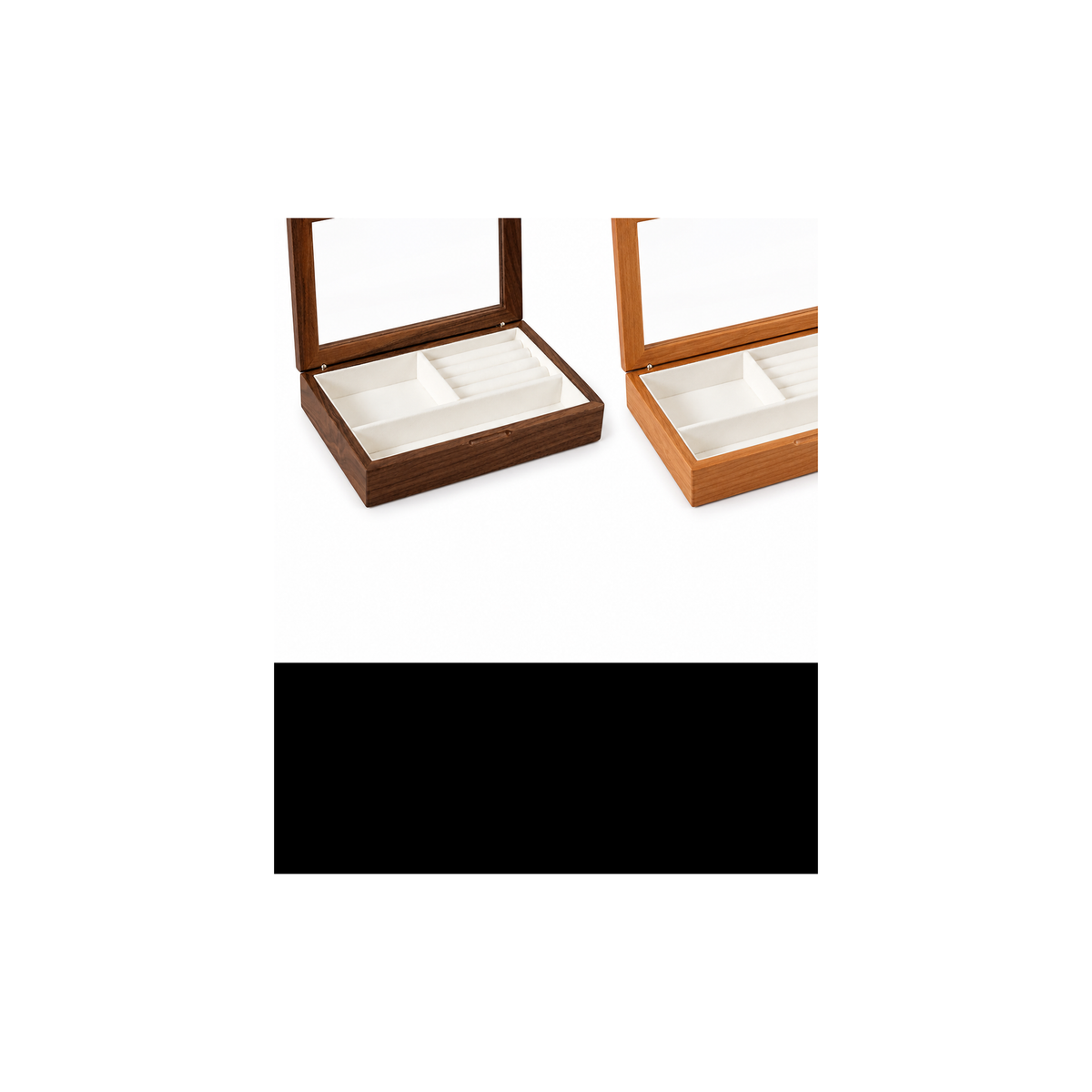Walnut Giselle jewelry box on white background