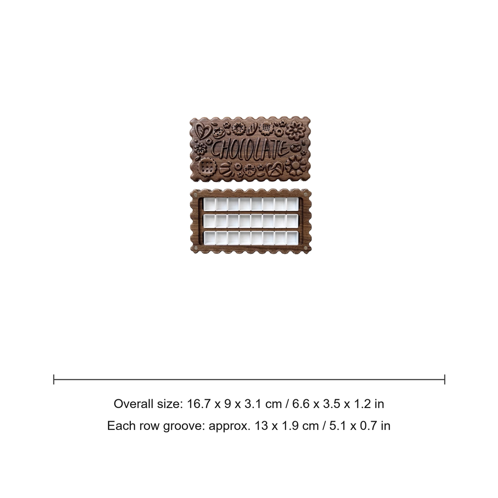 Cokkie palette dimensions: 16.7 x 9 x 3.1 cm / 6.6 x 3.5 x 1.2 in