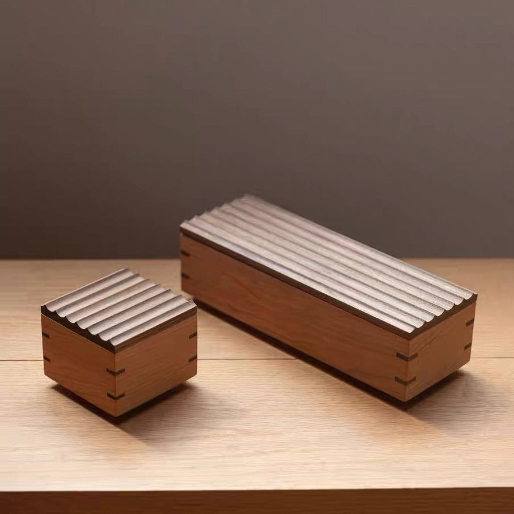 Linden Ripple Lid Solid Wood Storage Box product view 7