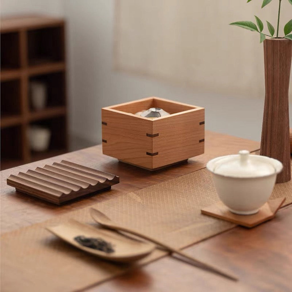 Linden Ripple Lid Solid Wood Storage Box product view 3