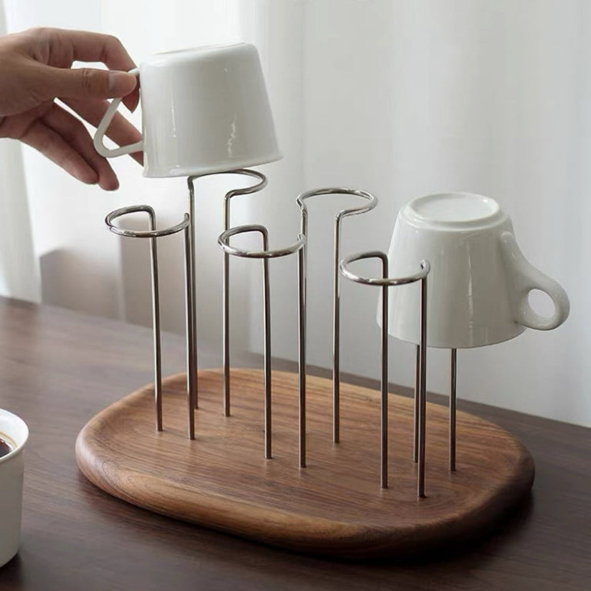 Rill Walnut Drying Cup Rack product view 2