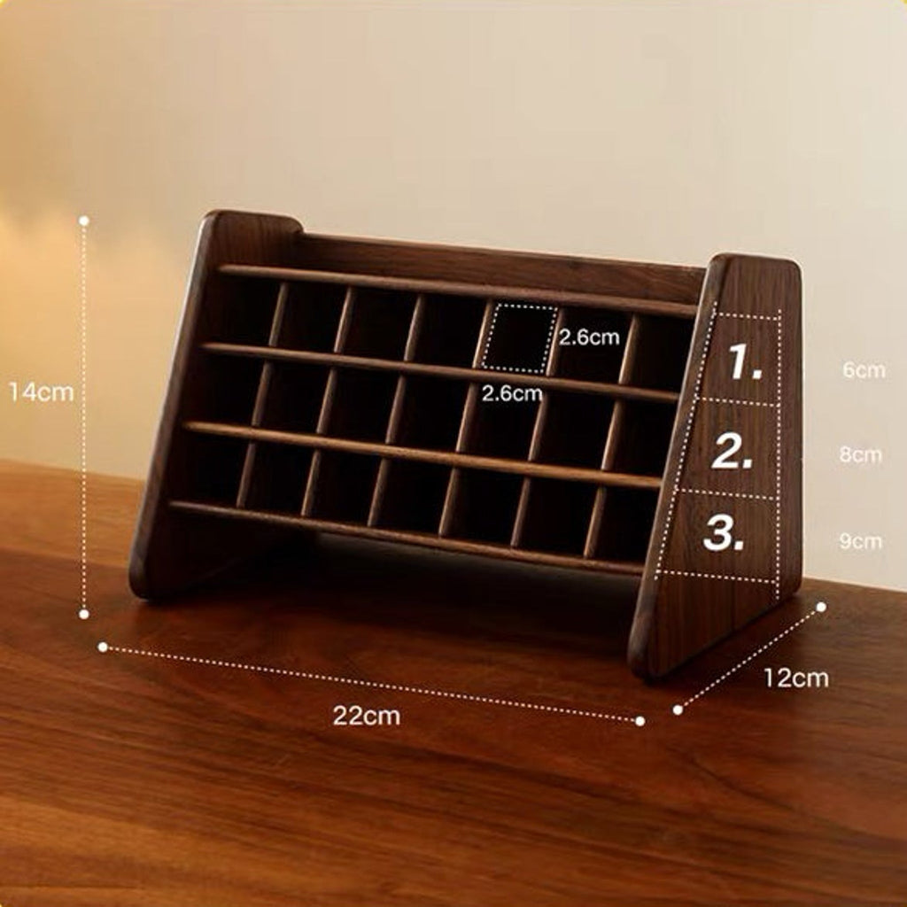 Kiro Solid Walnut Lipstick Organizer Box product view 10