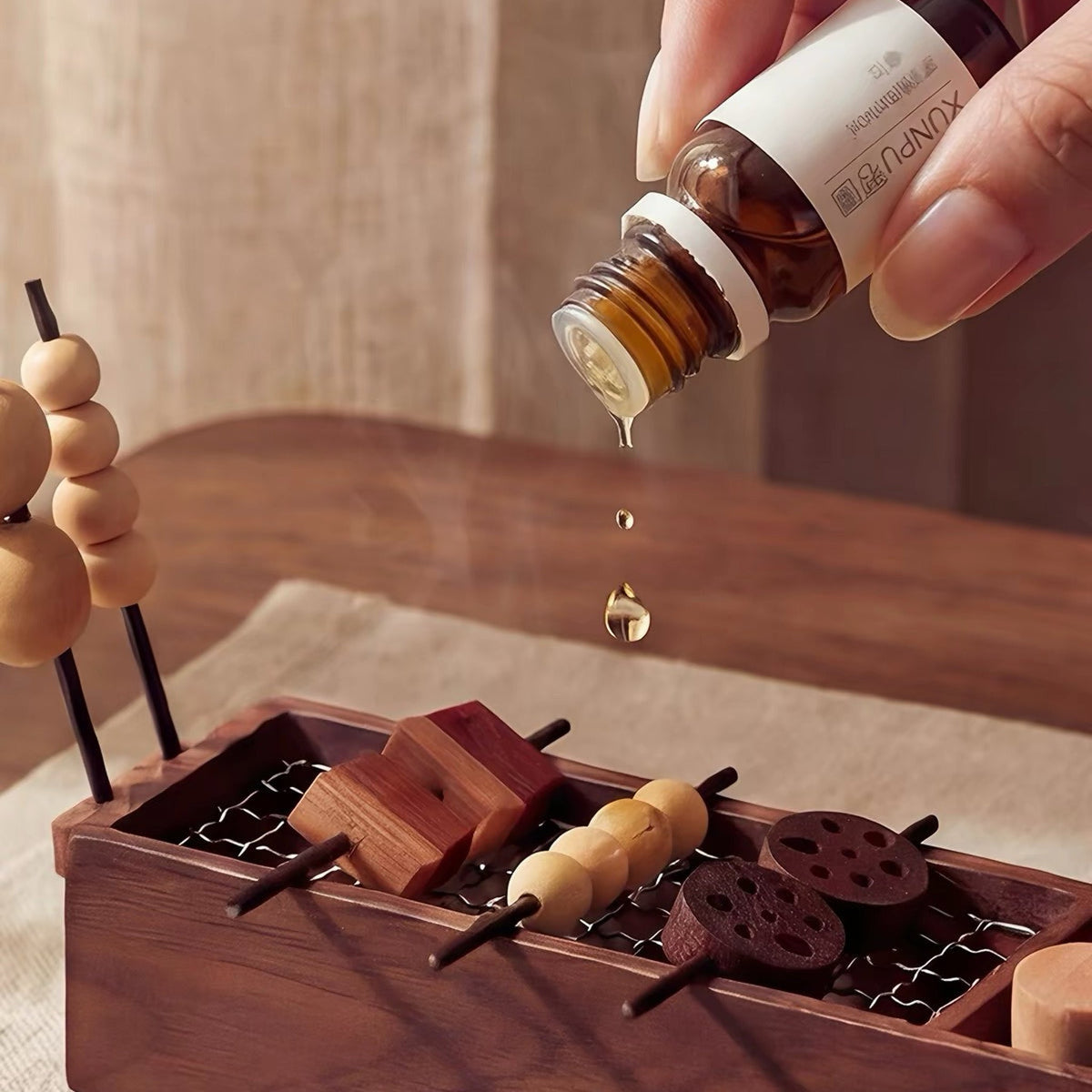 Liora Wooden BBQ Essential Oil Diffuser product view 3