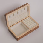 Empty open Coco walnut jewelry box
