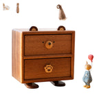 Little Bear Double Drawer Wooden Desk Storage Cabinet on a pure white background