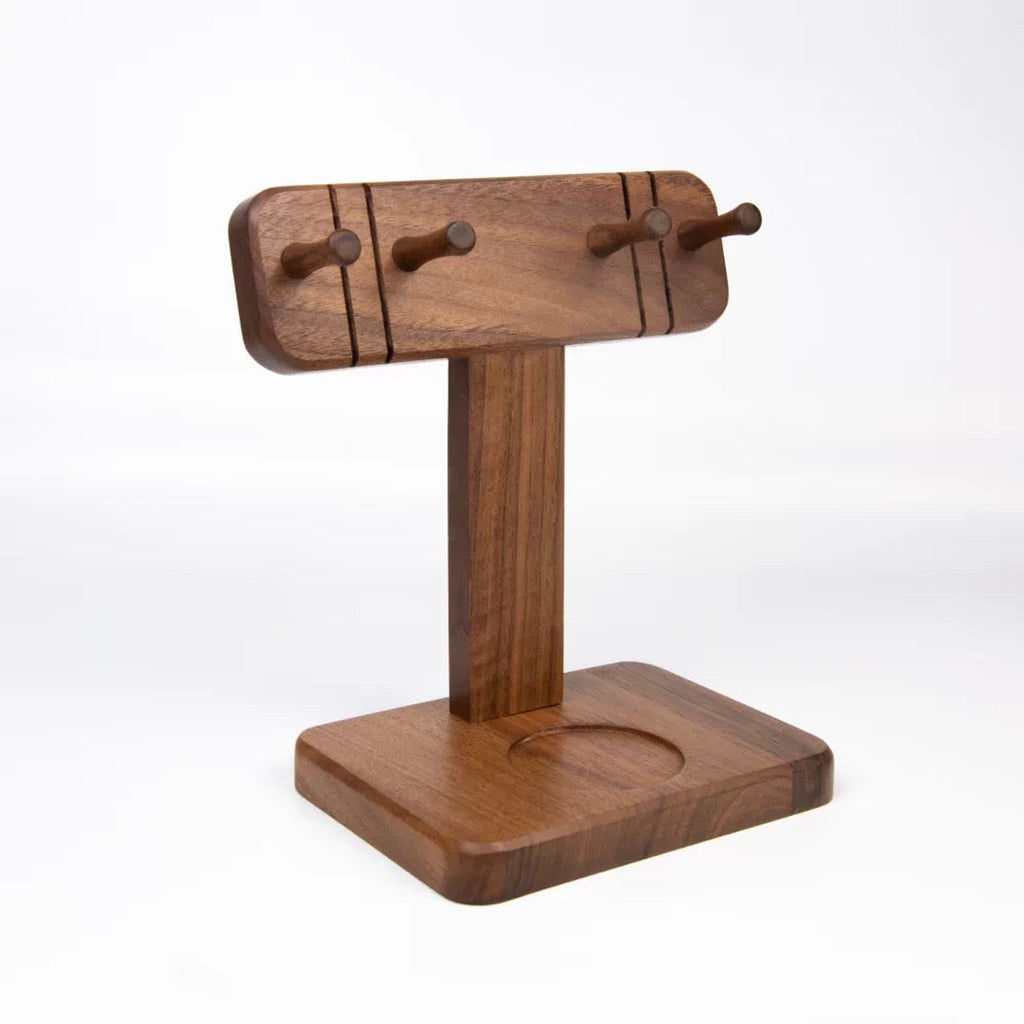 Gason solid walnut coffee portafilter stand