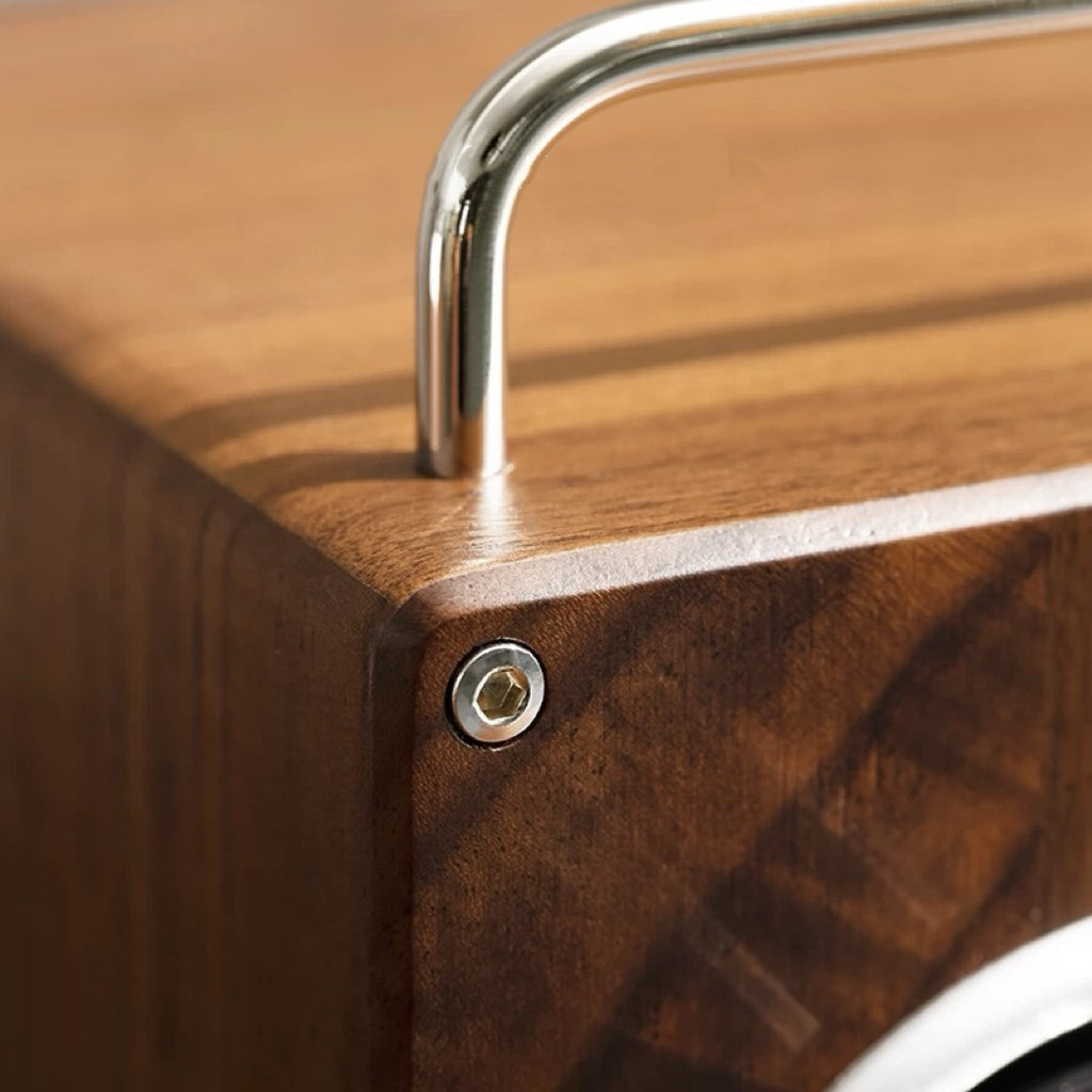 Geek automatic watch winder with polished walnut finish