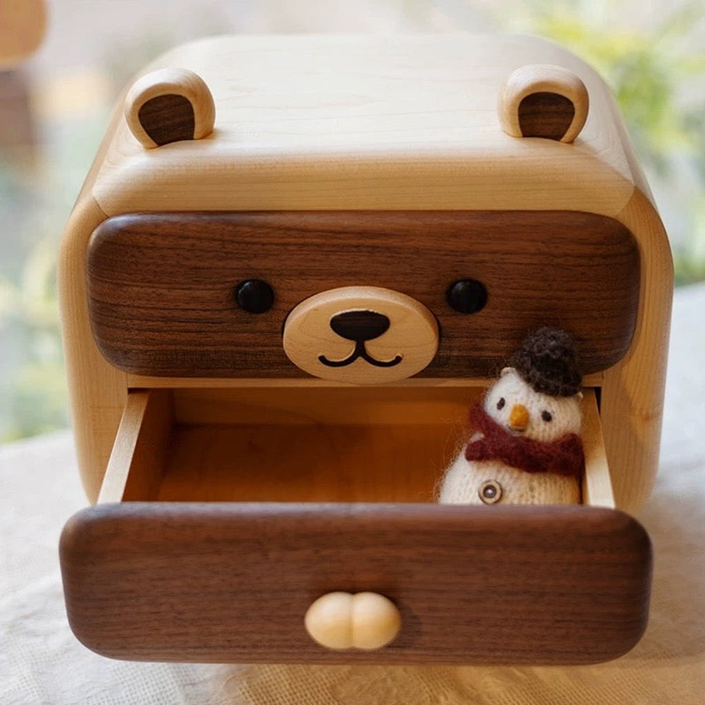 Little Bear Double Drawer Wooden Desk Storage Cabinet product view 6