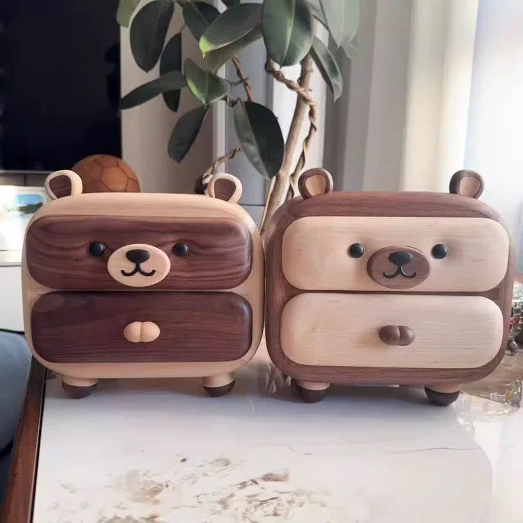 Little Bear Double Drawer Wooden Desk Storage Cabinet product view 10