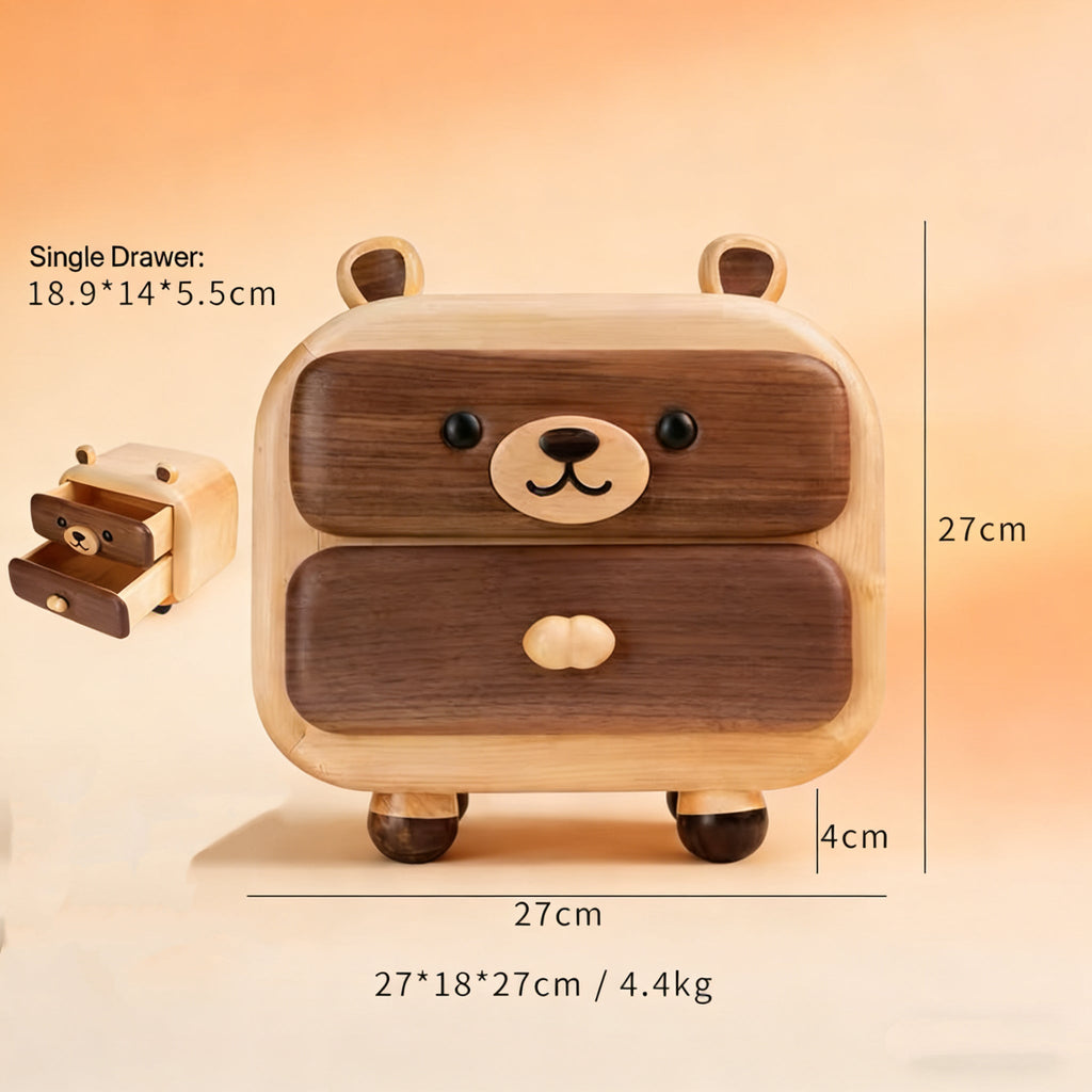 Little Bear Double Drawer Wooden Desk Storage Cabinet product view 11