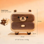 Little Bear Double Drawer Wooden Desk Storage Cabinet product view 11
