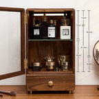 Glam Solid Walnut Makeup Storage Cabinet Organizer product view 7