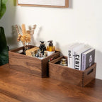 Woodfort Solid Walnut Makeup Organizer product view 6