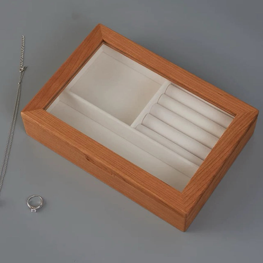 Cherry Giselle jewelry box on a gray background