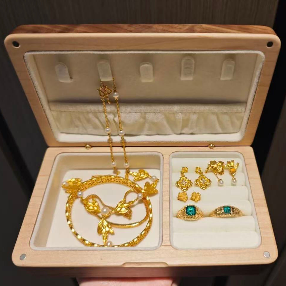 Open Coco jewelry box holding jewelry