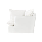 Pearl White Birch Wood Sofa – Minimalist Pillow-Style Settee Bench With 2/3 Seater for Living Room