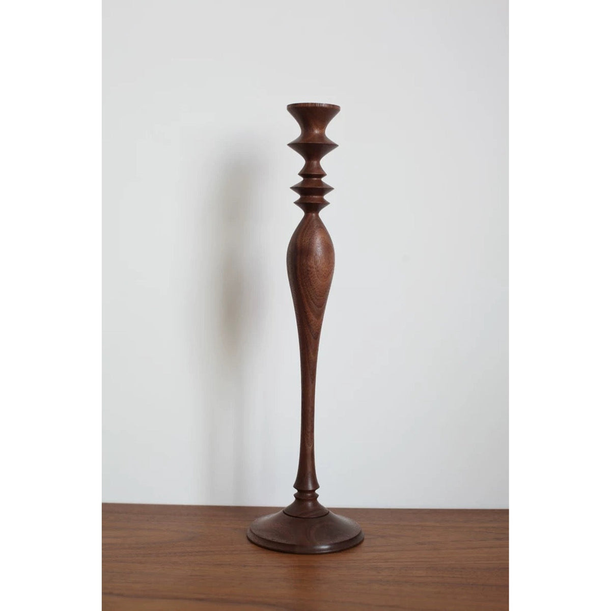 Lucien Solid Walnut Candle Holder product view 9