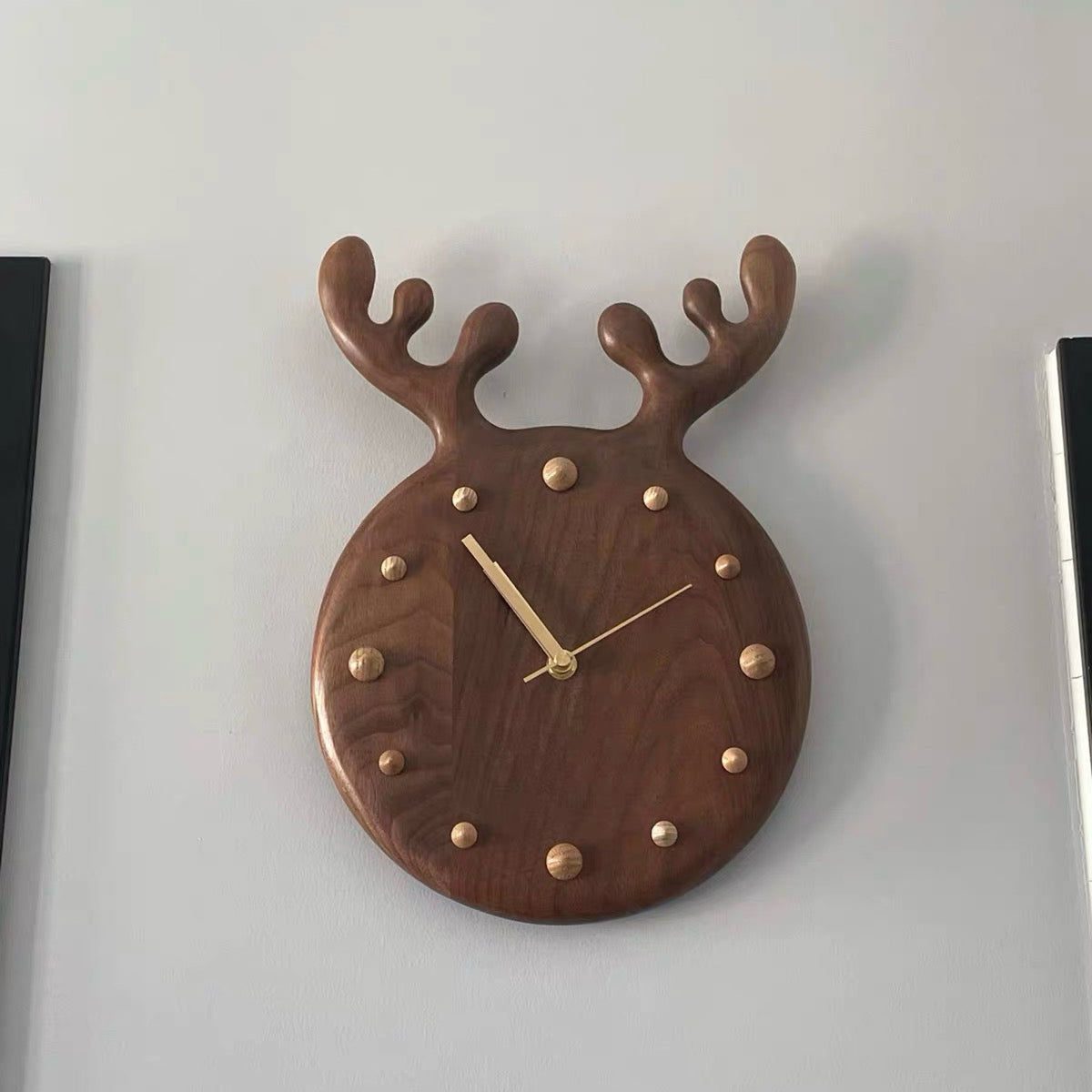 Milo Antler Walnut Wall Clock product view 3