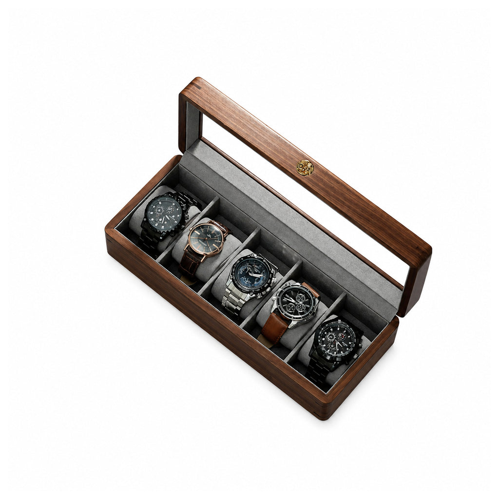 Edmund Solid Walnut Watch Box
