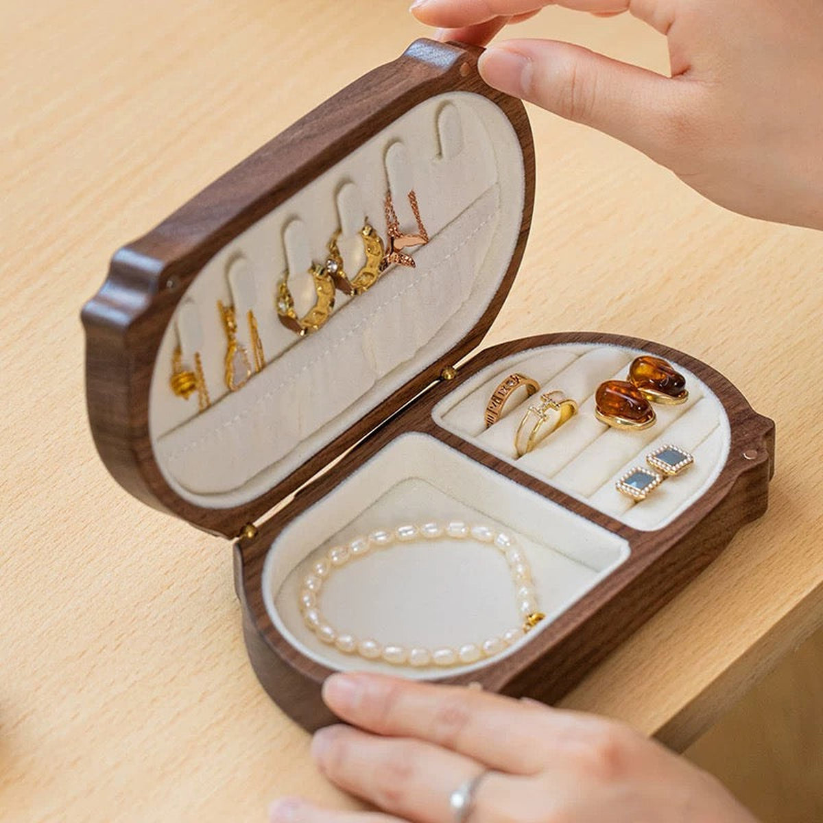 Rebecca Solid Wood Jewelry Box