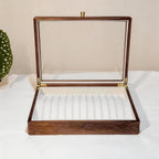 Ruth Solid Wood Necklace Jewelry Box With Glass Lid