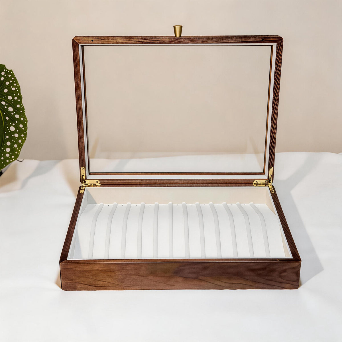 Ruth Solid Wood Necklace Jewelry Box With Glass Lid