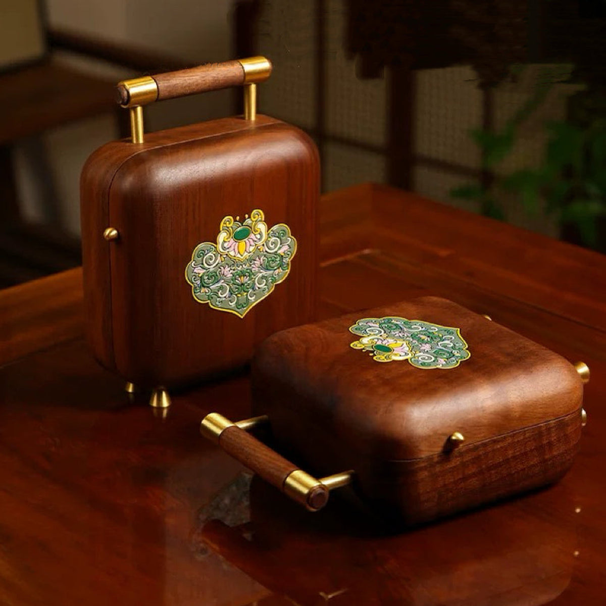 Rosalie Wooden Jewelry Box with Handle