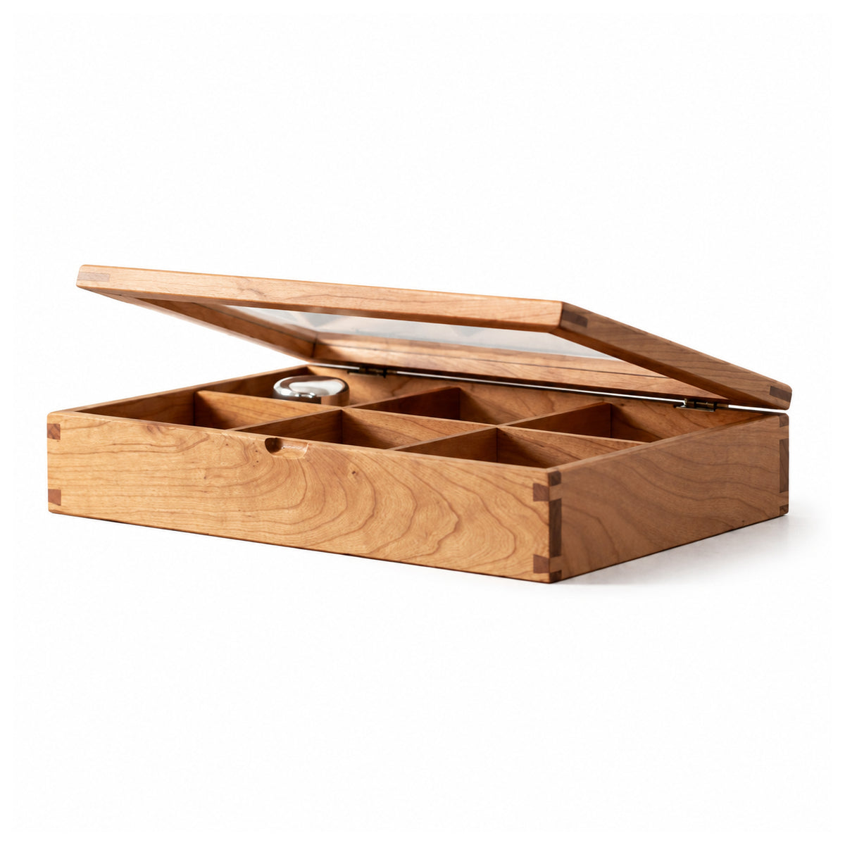 Naomi Solid Wood Jewelry Box with Glass Lid