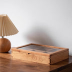 Moonlight Solid Wood Jewelry Box with Glass Lid front view
