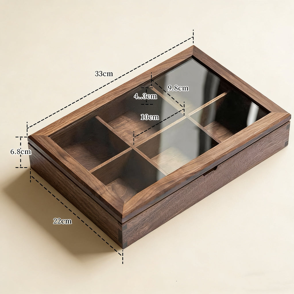 Naomi Solid Wood Jewelry Box with Glass Lid