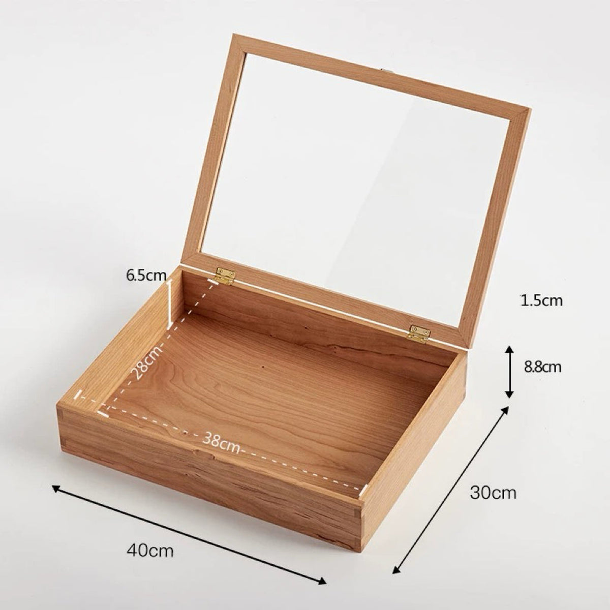 Naomi Solid Wood Jewelry Box with Glass Lid