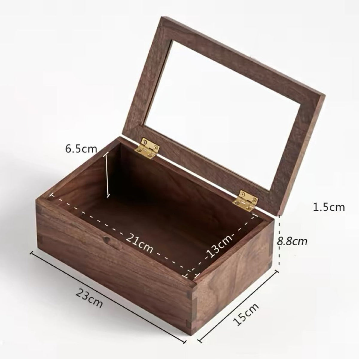 Naomi Solid Wood Jewelry Box with Glass Lid