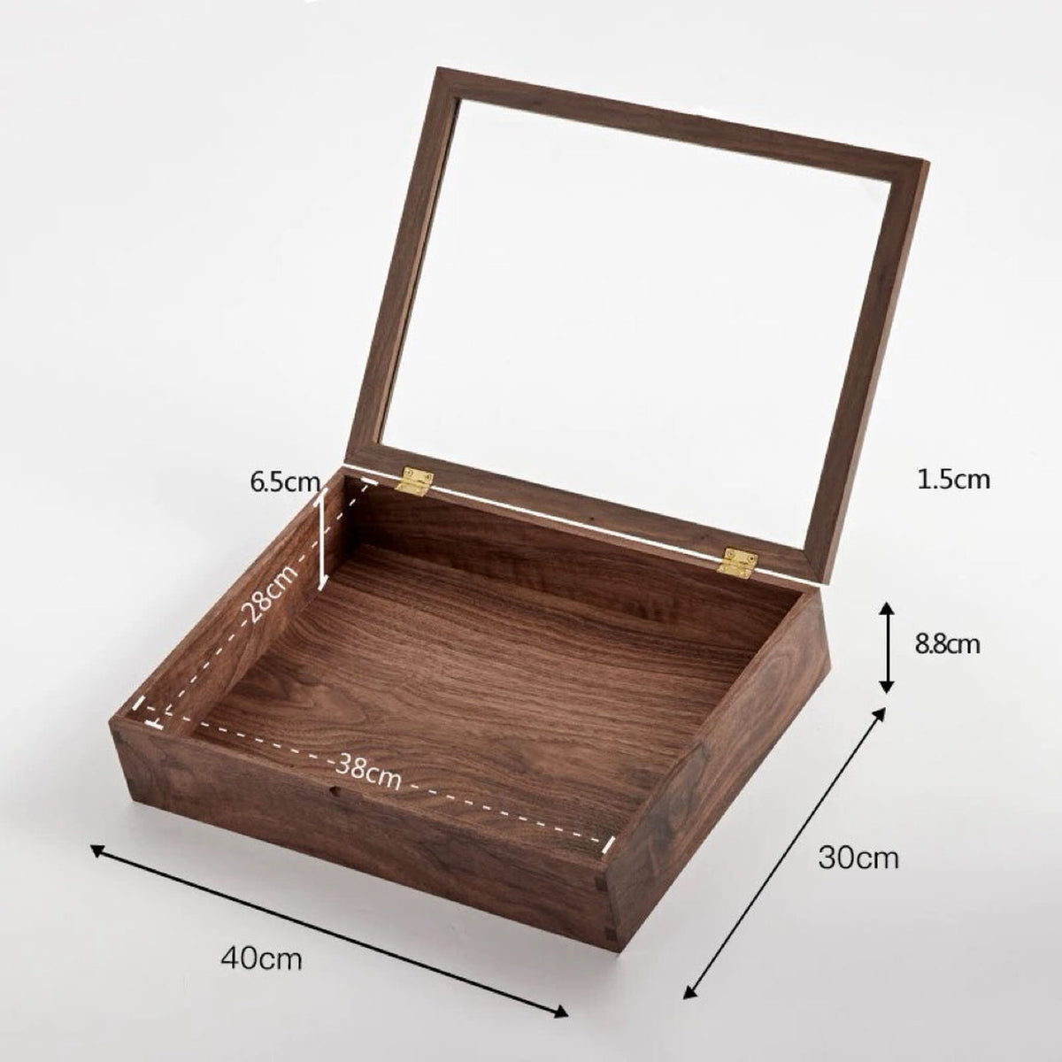 Naomi Solid Wood Jewelry Box with Glass Lid