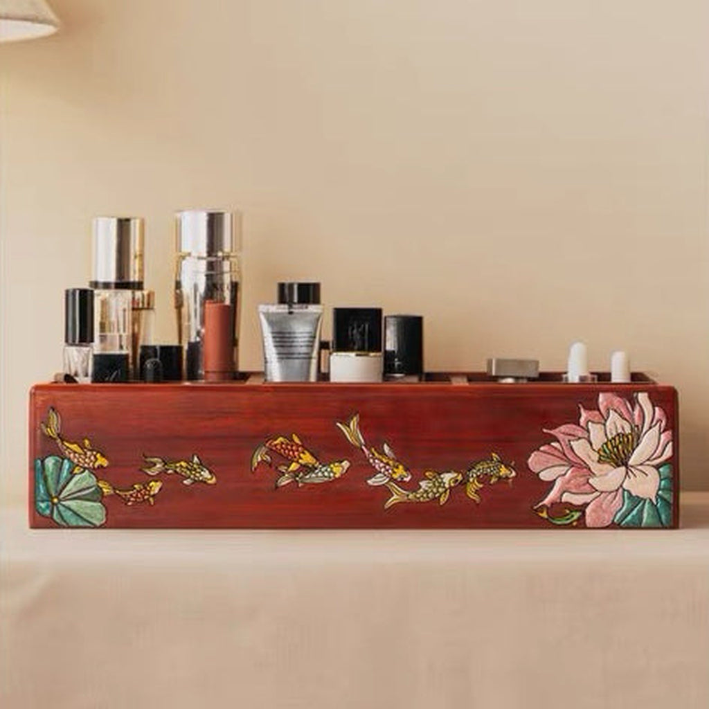 Marielle Rosewood Makeup & Remote Control Organizer