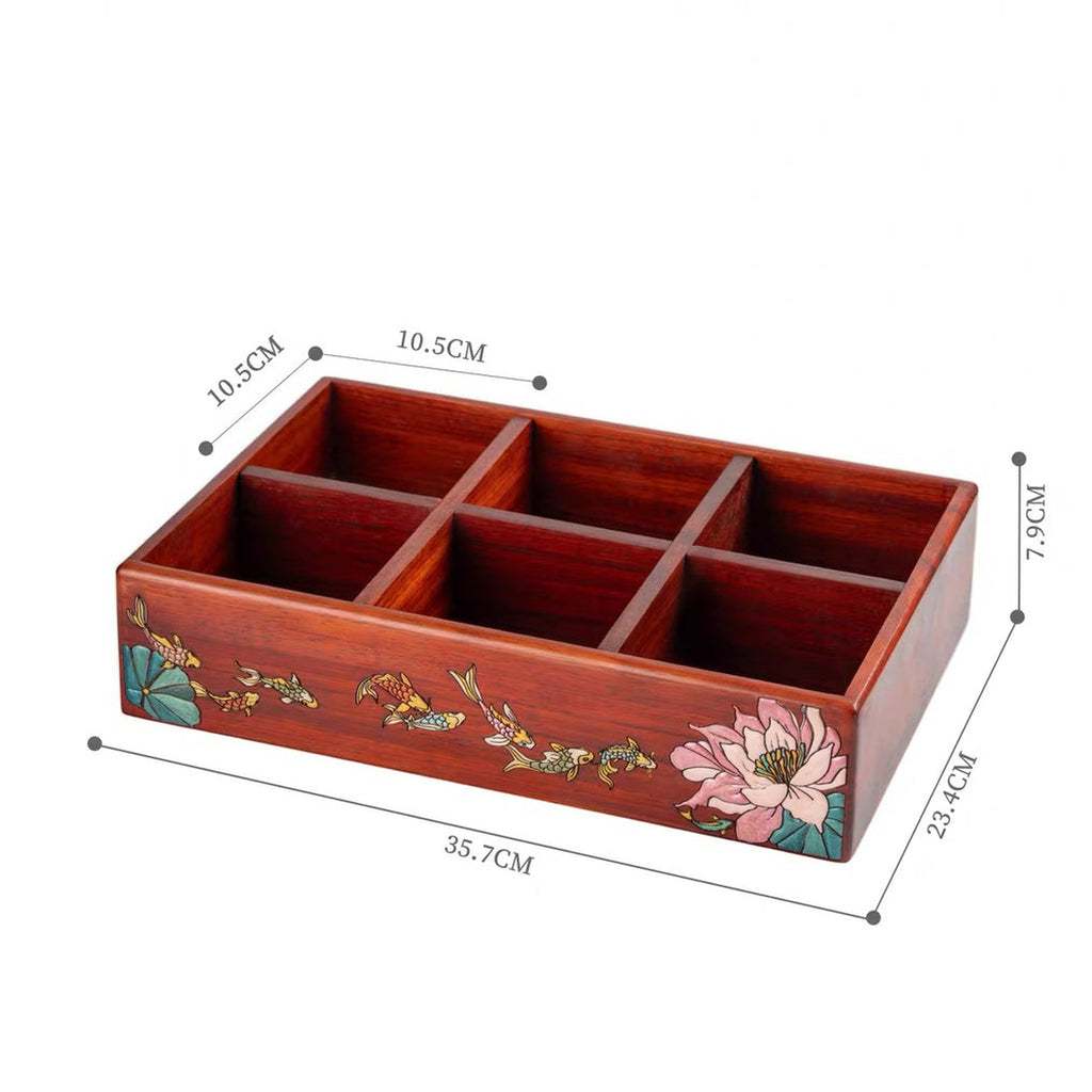Marielle Rosewood Makeup & Remote Control Organizer