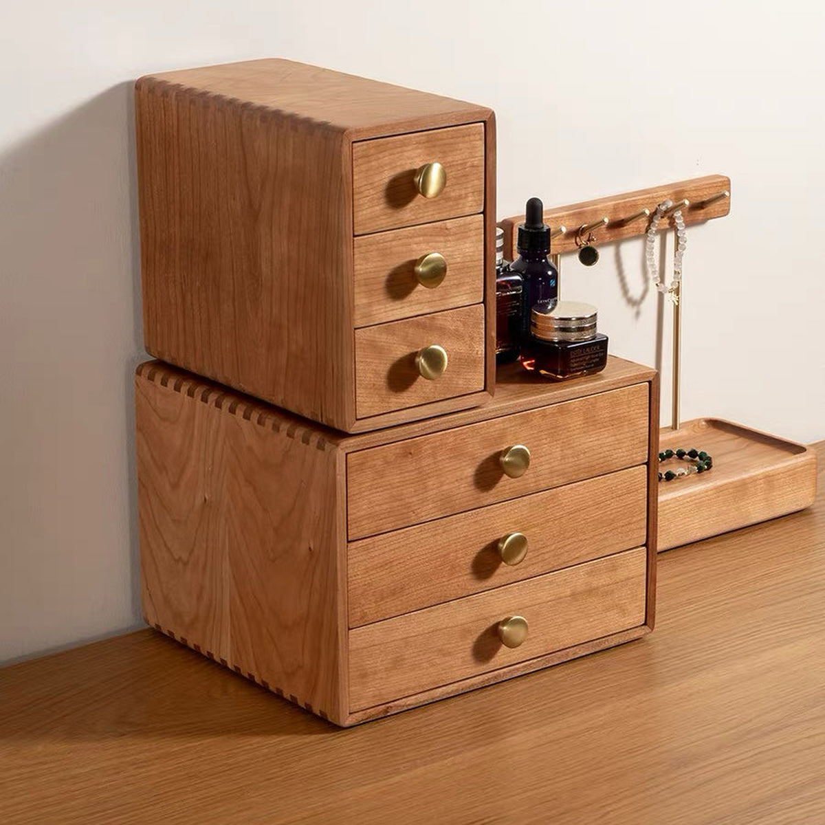 Lila 3-Drawer Wooden Tabletop Organizer