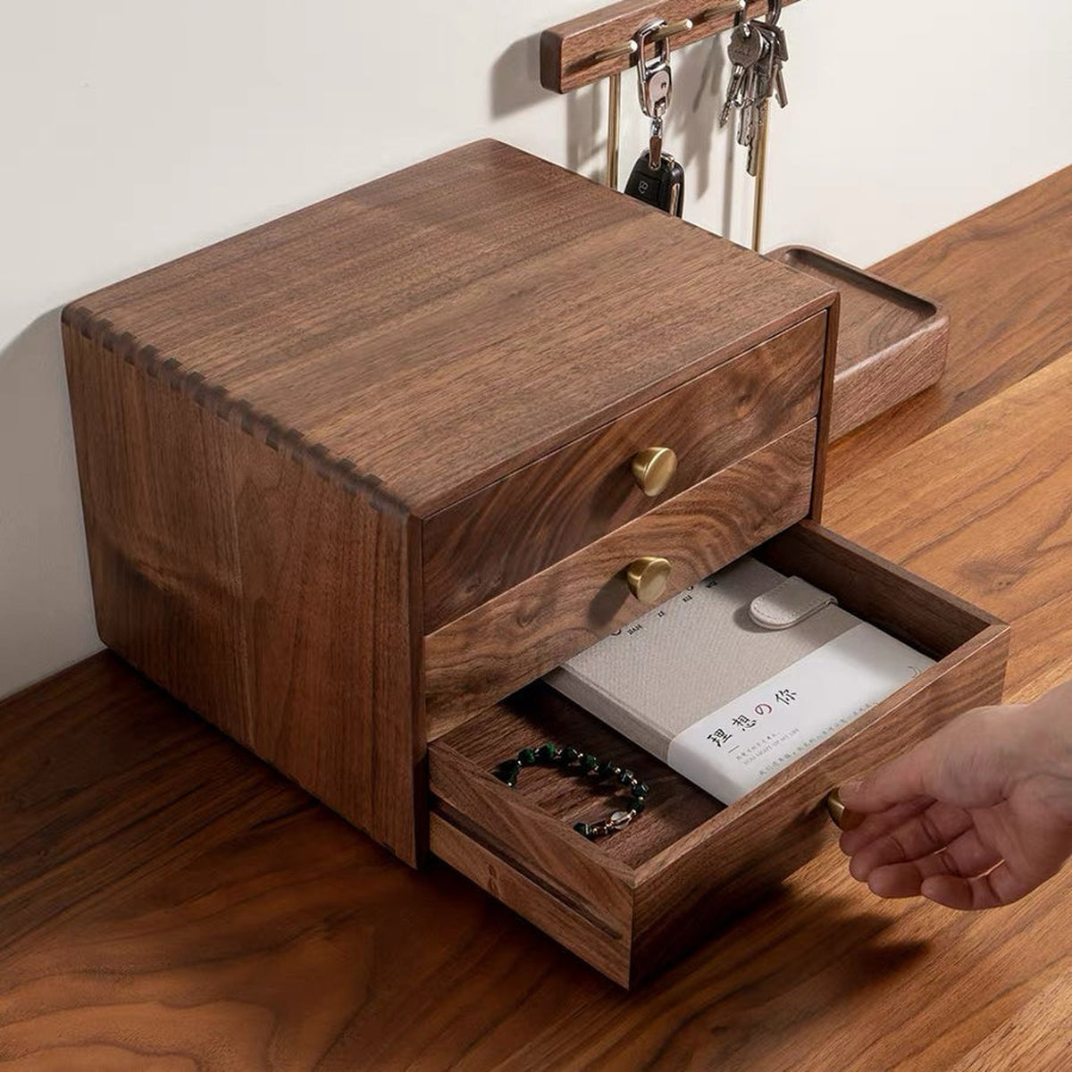 Lila 3-Drawer Wooden Tabletop Organizer