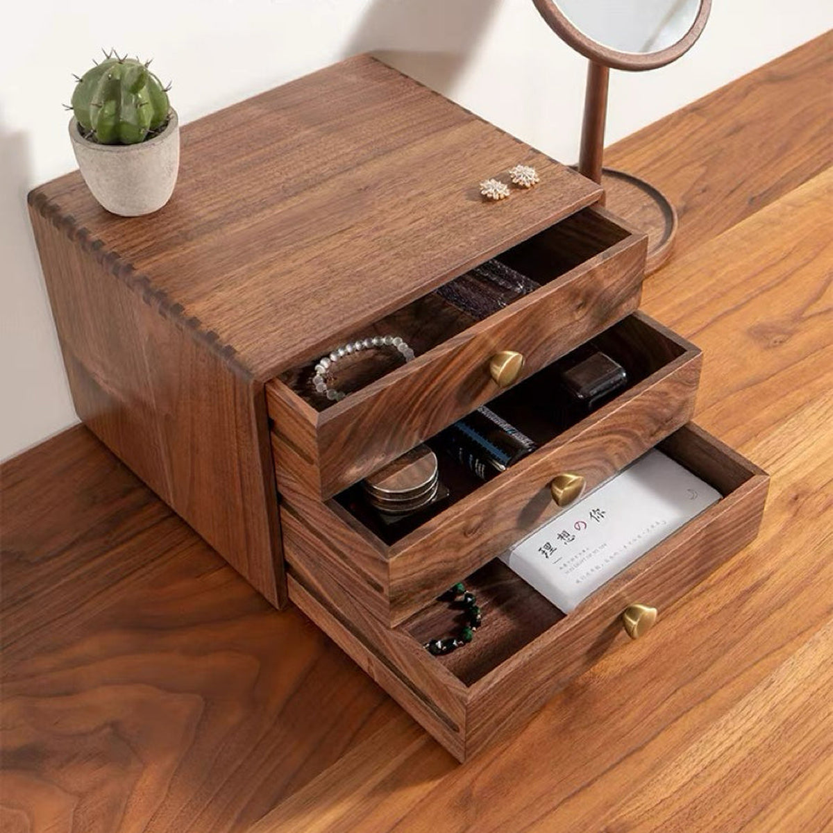 Lila 3-Drawer Wooden Tabletop Organizer