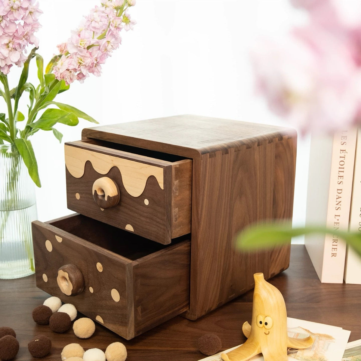 Eleanor Solid Wood Two-Drawer Storage Box